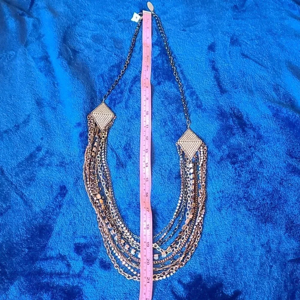 Chico's Statwment Layered Necklace Bronze tone